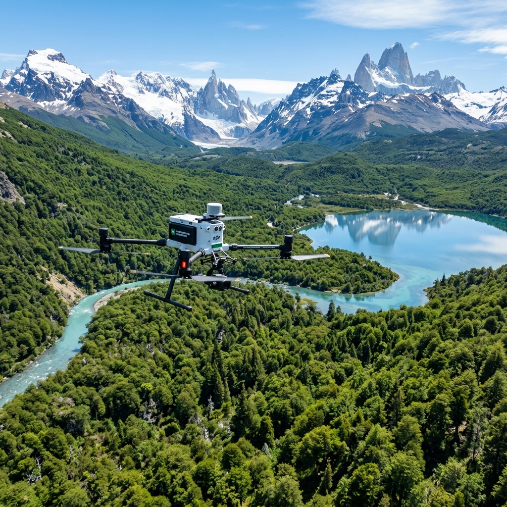 Paisaje natural protegido en la Patagonia